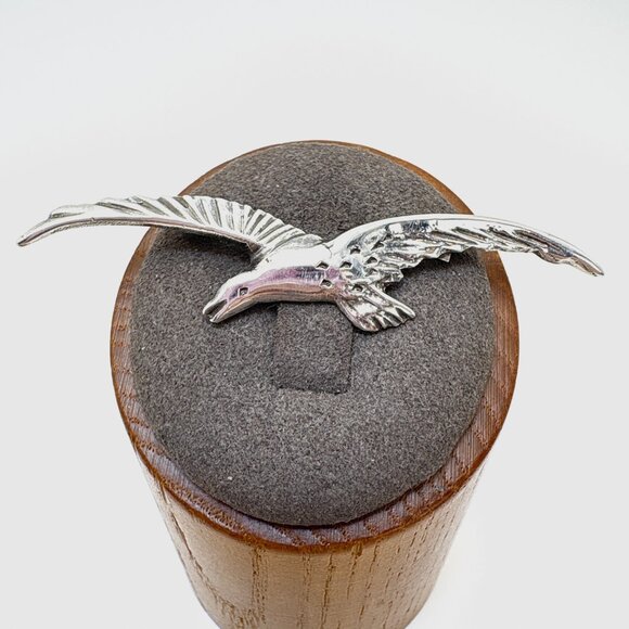 VTG Sterling Silver 925 Flying Seagull Textured Brooch Size 2.5" Length - Picture 1 of 14